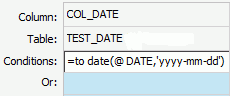 Search criteria for Date type