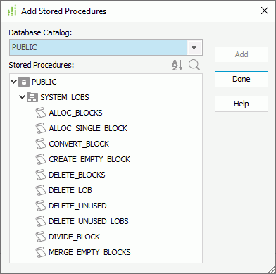 Add Stored Procedures dialog box