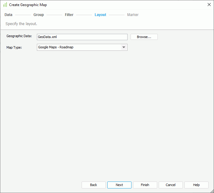 Create Geographic Map - Layout