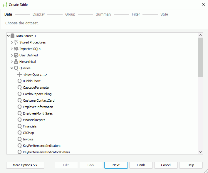 Create Table - Data