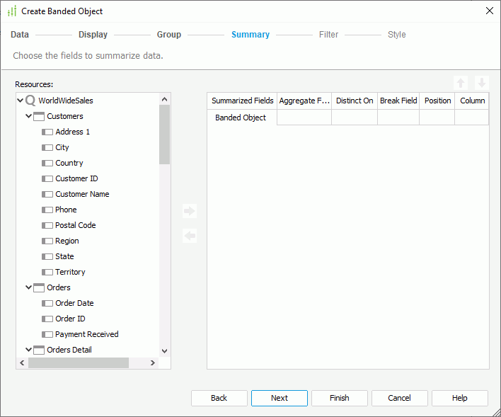 Create Banded Object - Summary
