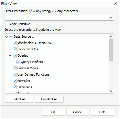Filter View Dialog Box – Report