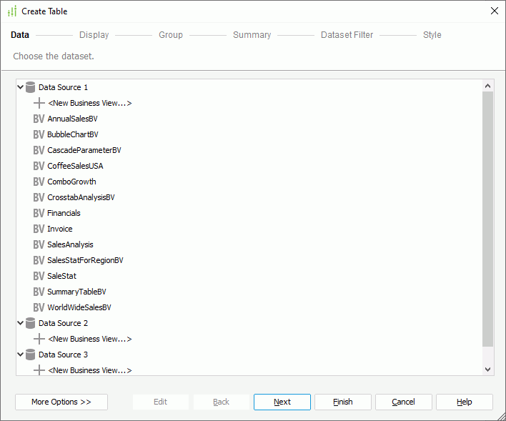 Create Table - Data