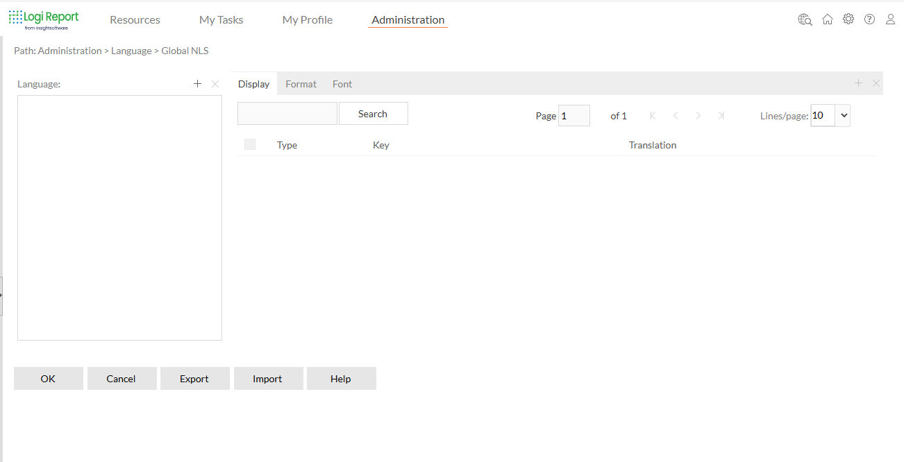 Global NLS page