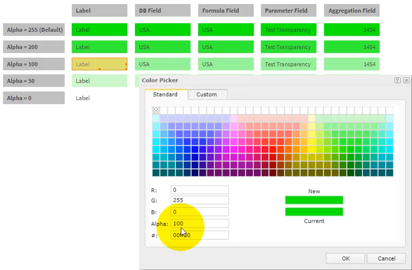 Customize Background Color Transparency Using Alpha